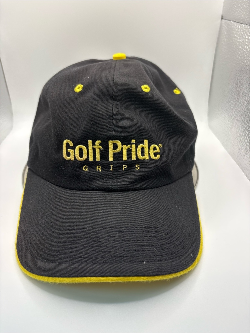 Golf Pride Grips Black Yellow Adjustable Golf Hat Strapback #1 Grip On Tour